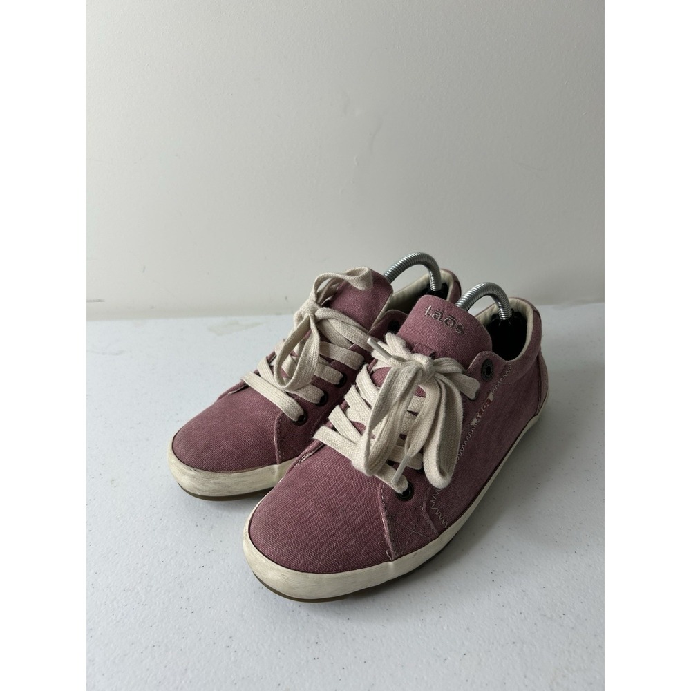 TAOS Star Size 7 Canvas Sneakers In Rose/Mauve Lace Up Comfort Orthotic Casual